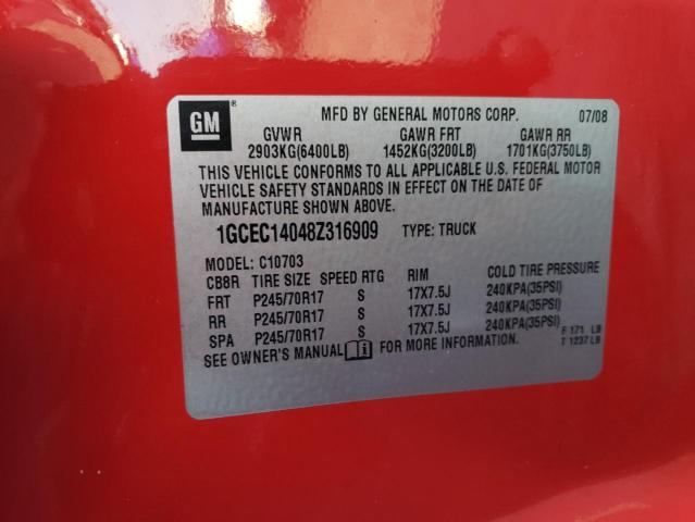 Photo 11 VIN: 1GCEC14048Z316909 - CHEVROLET SILVERADO 