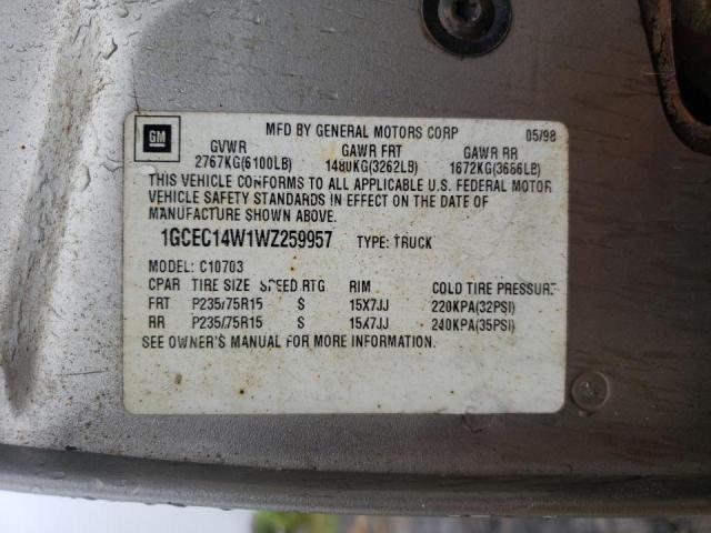 Photo 12 VIN: 1GCEC14W1WZ259957 - CHEVROLET GMT 