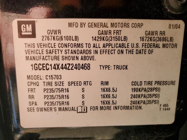 Photo 11 VIN: 1GCEC14X44Z240468 - CHEVROLET SILVERADO 