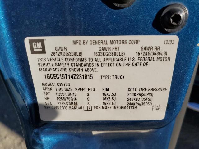 Photo 11 VIN: 1GCEC19T14Z231815 - CHEVROLET ALL MODELS 