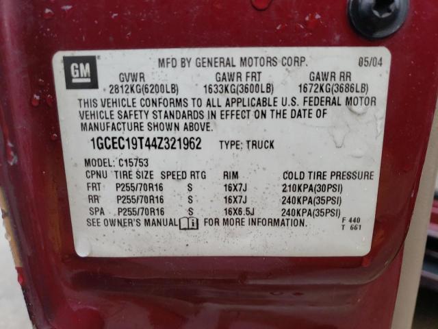 Photo 11 VIN: 1GCEC19T44Z321962 - CHEVROLET SILVERADO 