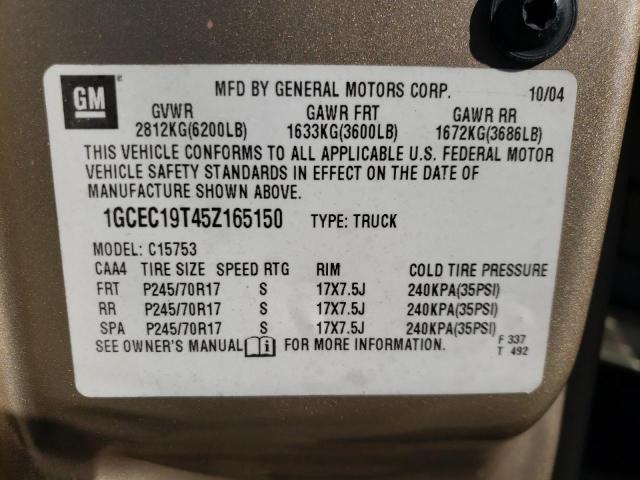 Photo 11 VIN: 1GCEC19T45Z165150 - CHEVROLET ALL MODELS 