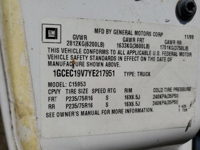 Photo 11 VIN: 1GCEC19V7YE217951 - CHEVROLET SILVERADO 