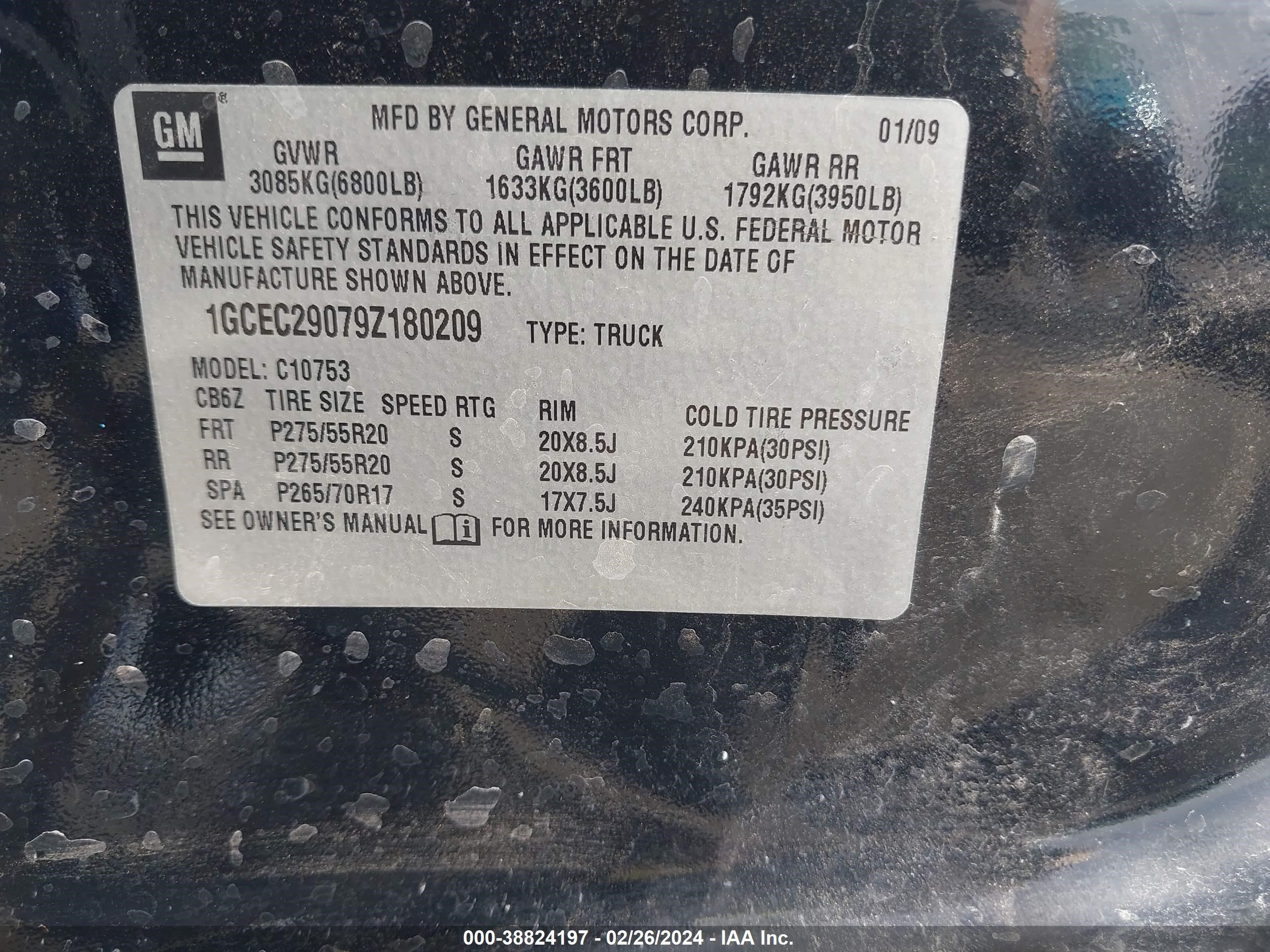 Photo 8 VIN: 1GCEC29079Z180209 - CHEVROLET SILVERADO 