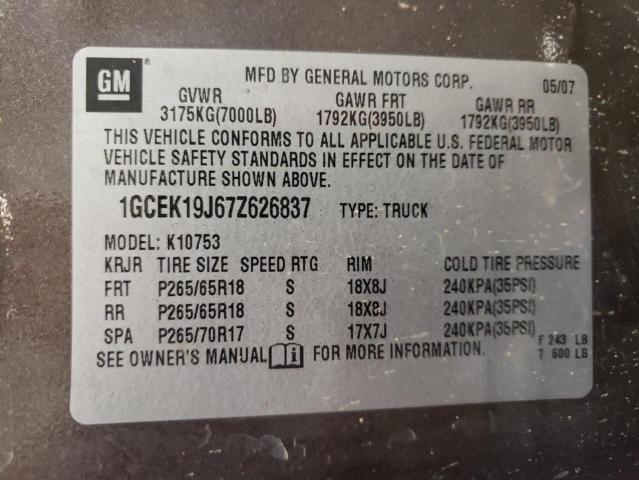 Photo 11 VIN: 1GCEK19J67Z626837 - CHEVROLET ALL MODELS 