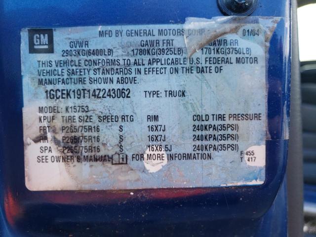 Photo 11 VIN: 1GCEK19T14Z243062 - CHEVROLET ALL MODELS 