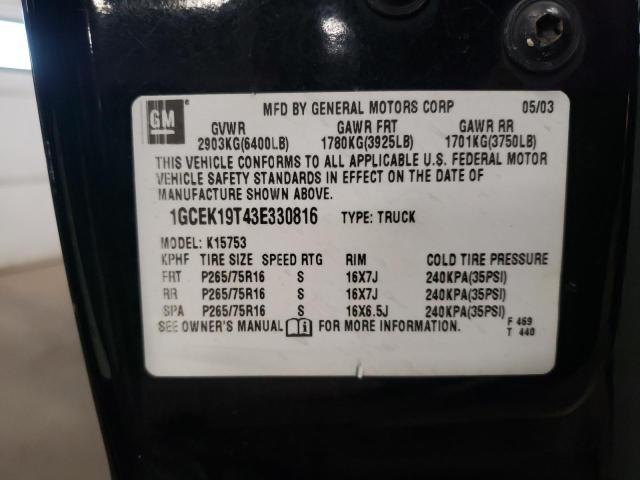 Photo 11 VIN: 1GCEK19T43E330816 - CHEVROLET ALL MODELS 