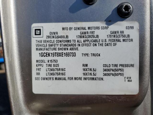 Photo 11 VIN: 1GCEK19T8XE169733 - CHEVROLET 1500 