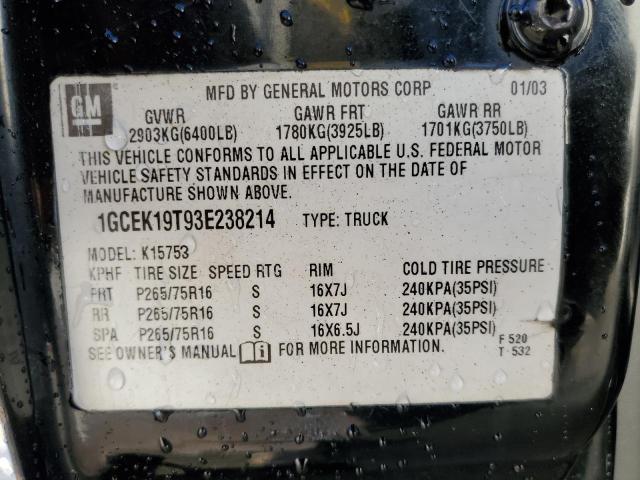 Photo 11 VIN: 1GCEK19T93E238214 - CHEVROLET SILVERADO 