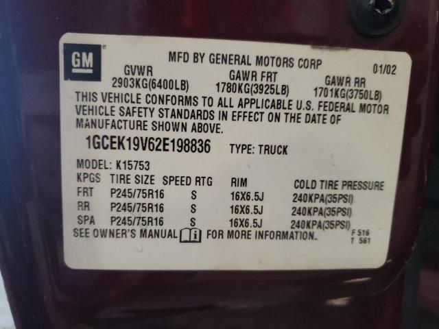 Photo 11 VIN: 1GCEK19V62E198836 - CHEVROLET 1500 