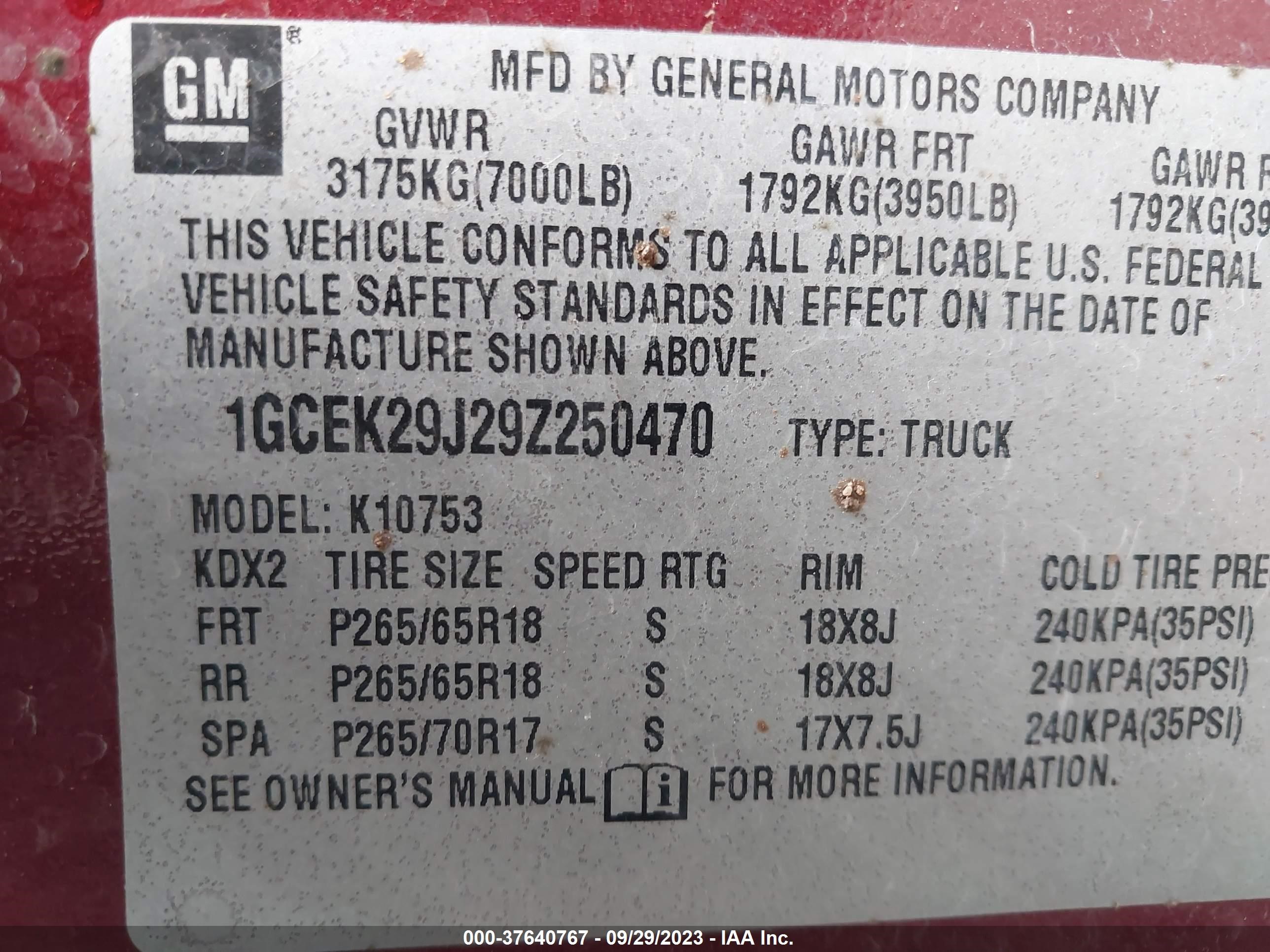 Photo 8 VIN: 1GCEK29J29Z250470 - CHEVROLET SILVERADO 