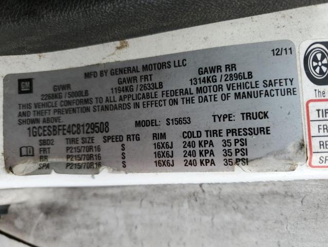 Photo 11 VIN: 1GCESBFE4C8129508 - CHEVROLET COLORADO 