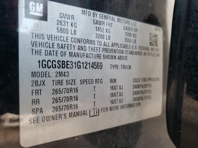 Photo 9 VIN: 1GCGSBE31G1214569 - CHEVROLET COLORADO 