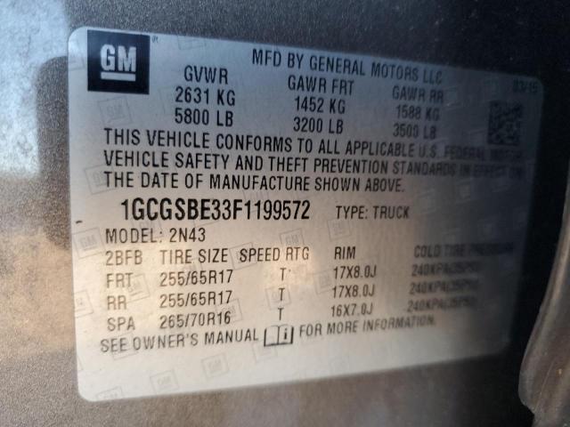 Photo 11 VIN: 1GCGSBE33F1199572 - CHEVROLET COLORADO L 