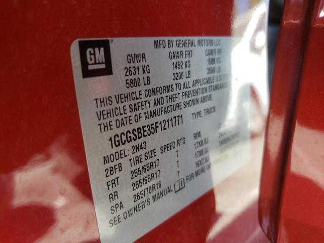 Photo 9 VIN: 1GCGSBE35F1211771 - CHEVROLET COLORADO L 