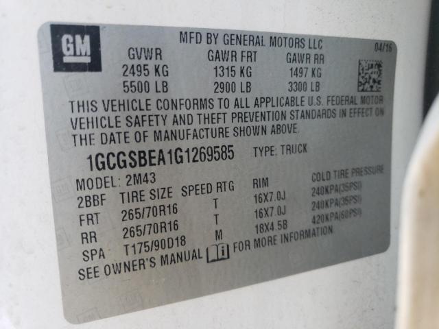 Photo 11 VIN: 1GCGSBEA1G1269585 - CHEVROLET COLORADO 