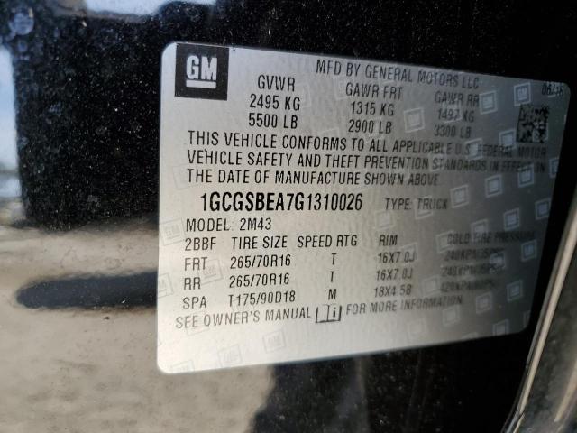 Photo 9 VIN: 1GCGSBEA7G1310026 - CHEVROLET COLORADO 