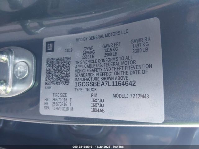 Photo 8 VIN: 1GCGSBEA7L1164642 - CHEVROLET COLORADO 