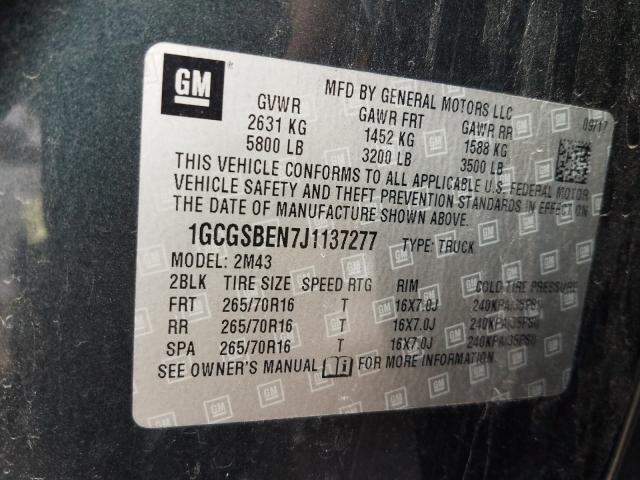 Photo 9 VIN: 1GCGSBEN7J1137277 - CHEVROLET COLORADO 