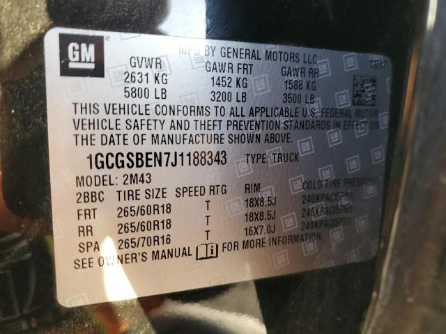 Photo 11 VIN: 1GCGSBEN7J1188343 - CHEVROLET COLORADO 