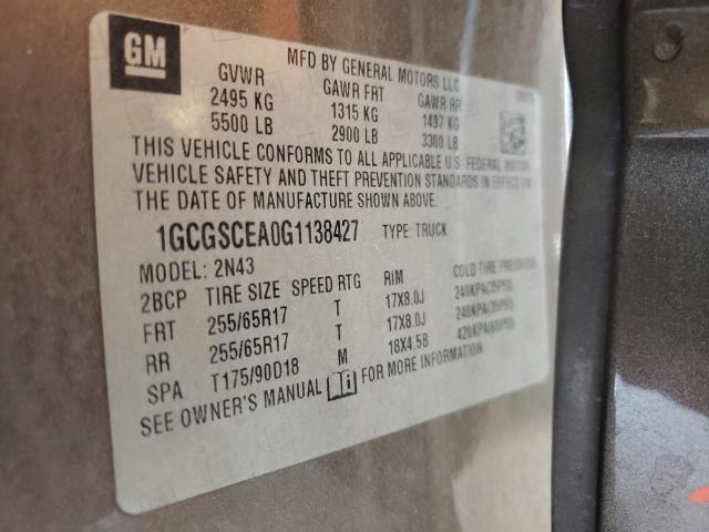 Photo 9 VIN: 1GCGSCEA0G1138427 - CHEVROLET COLORADO L 