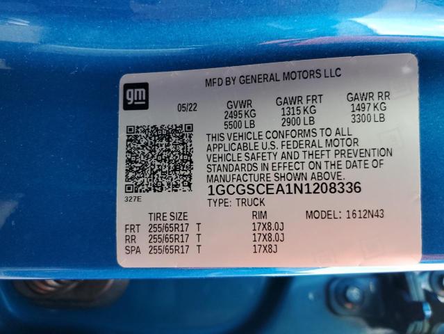 Photo 12 VIN: 1GCGSCEA1N1208336 - CHEVROLET COLORADO L 