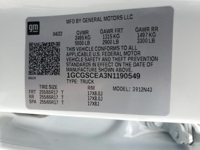 Photo 12 VIN: 1GCGSCEA3N1190549 - CHEVROLET COLORADO 