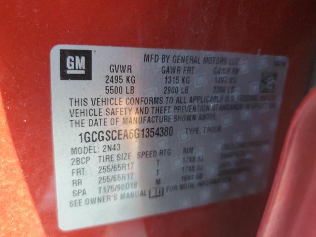 Photo 11 VIN: 1GCGSCEA6G1354380 - CHEVROLET COLORADO L 