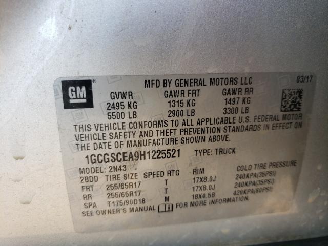 Photo 9 VIN: 1GCGSCEA9H1225521 - CHEVROLET COLORADO L 