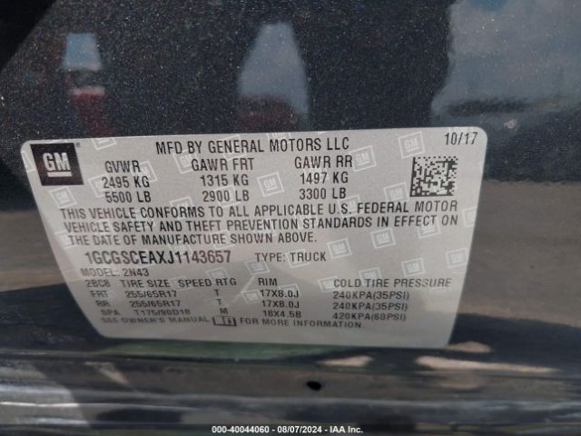 Photo 8 VIN: 1GCGSCEAXJ1143657 - CHEVROLET COLORADO 