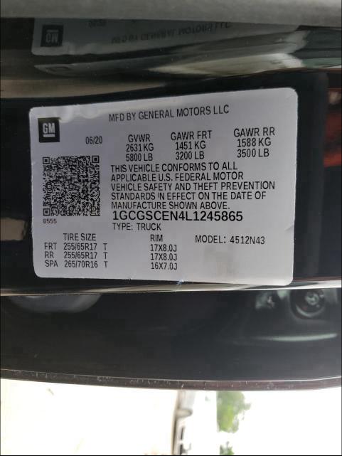 Photo 9 VIN: 1GCGSCEN4L1245865 - CHEVROLET COLORADO L 