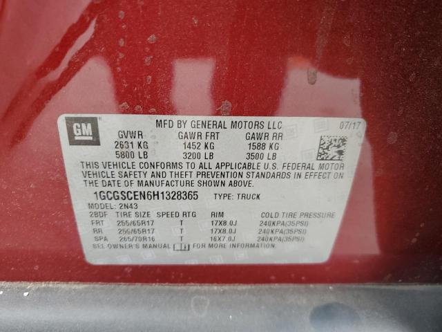 Photo 12 VIN: 1GCGSCEN6H1328365 - CHEVROLET COLORADO L 