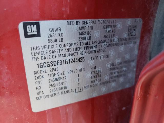 Photo 9 VIN: 1GCGSDE31G1244425 - CHEVROLET COLORADO Z 