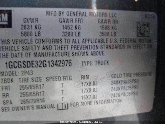 Photo 8 VIN: 1GCGSDE32G1342976 - CHEVROLET COLORADO 