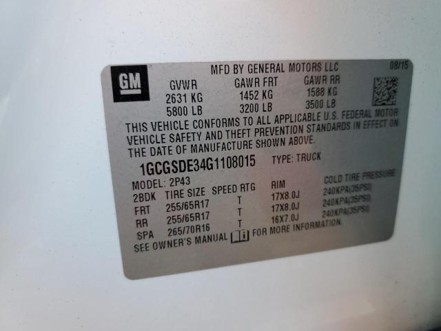 Photo 12 VIN: 1GCGSDE34G1108015 - CHEVROLET COLORADO Z 