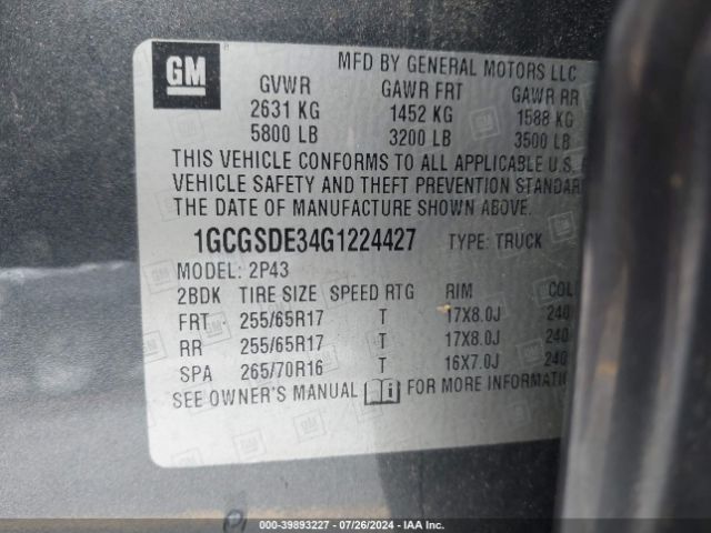 Photo 8 VIN: 1GCGSDE34G1224427 - CHEVROLET COLORADO 