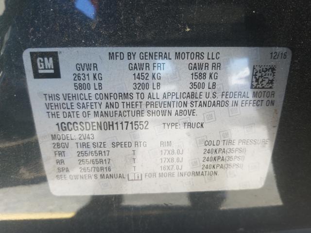 Photo 9 VIN: 1GCGSDEN0H1171552 - CHEVROLET COLORADO Z 