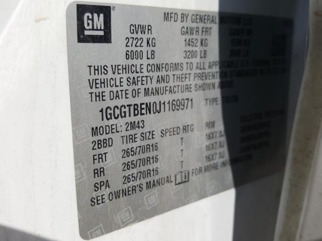 Photo 9 VIN: 1GCGTBEN0J1169971 - CHEVROLET COLORADO 