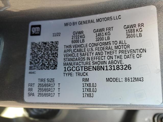 Photo 11 VIN: 1GCGTBEN8N1318326 - CHEVROLET COLORADO 