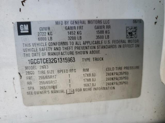 Photo 12 VIN: 1GCGTCE32G1315963 - CHEVROLET COLORADO L 