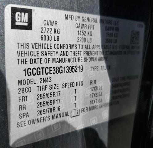 Photo 11 VIN: 1GCGTCE38G1395219 - CHEVROLET COLORADO L 