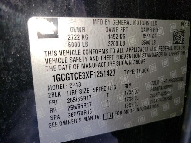 Photo 11 VIN: 1GCGTCE3XF1251427 - CHEVROLET COLORADO 