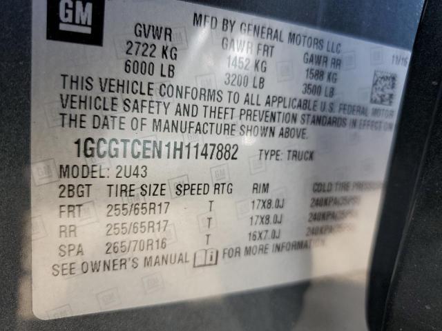 Photo 12 VIN: 1GCGTCEN1H1147882 - CHEVROLET COLORADO 