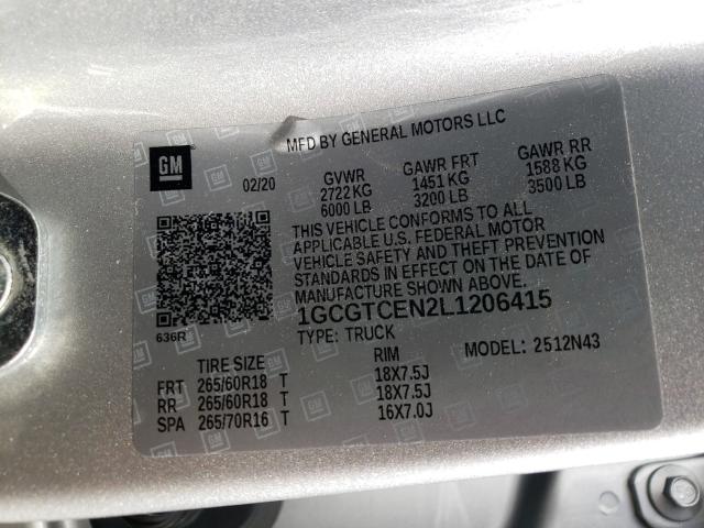 Photo 9 VIN: 1GCGTCEN2L1206415 - CHEVROLET COLORADO L 