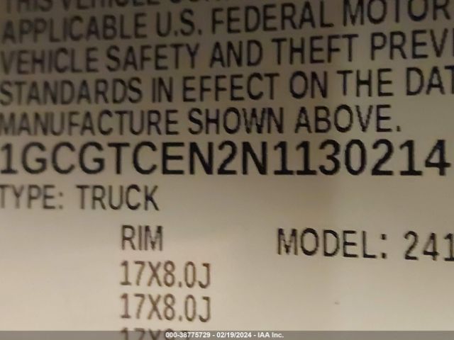 Photo 8 VIN: 1GCGTCEN2N1130214 - CHEVROLET COLORADO 