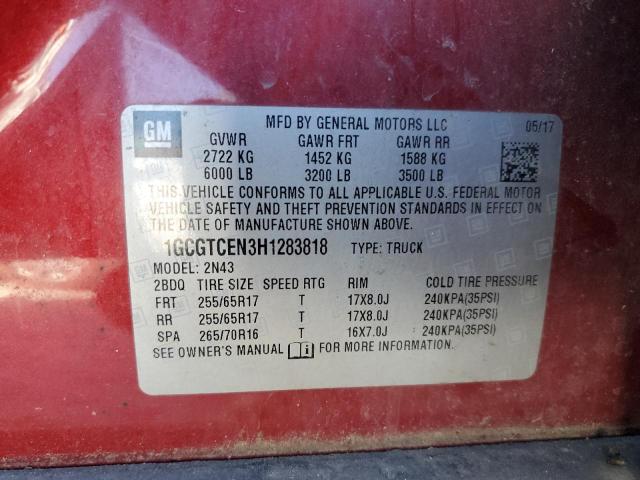 Photo 11 VIN: 1GCGTCEN3H1283818 - CHEVROLET COLORADO L 