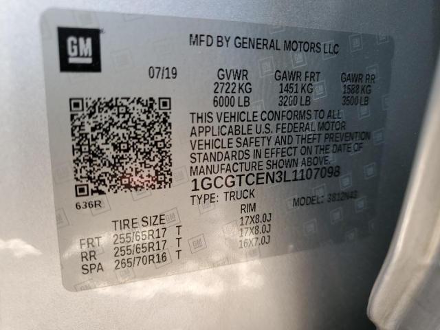 Photo 9 VIN: 1GCGTCEN3L1107098 - CHEVROLET COLORADO L 