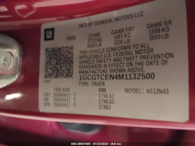 Photo 8 VIN: 1GCGTCEN4M1132500 - CHEVROLET COLORADO 