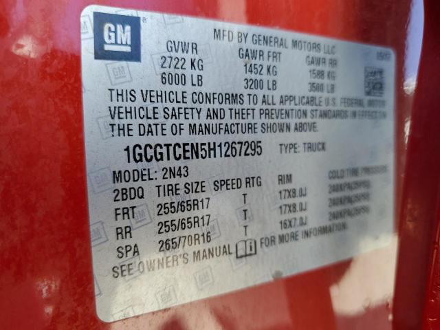 Photo 11 VIN: 1GCGTCEN5H1267295 - CHEVROLET COLORADO 