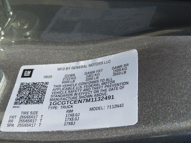 Photo 9 VIN: 1GCGTCEN7M1132491 - CHEVROLET COLORADO L 